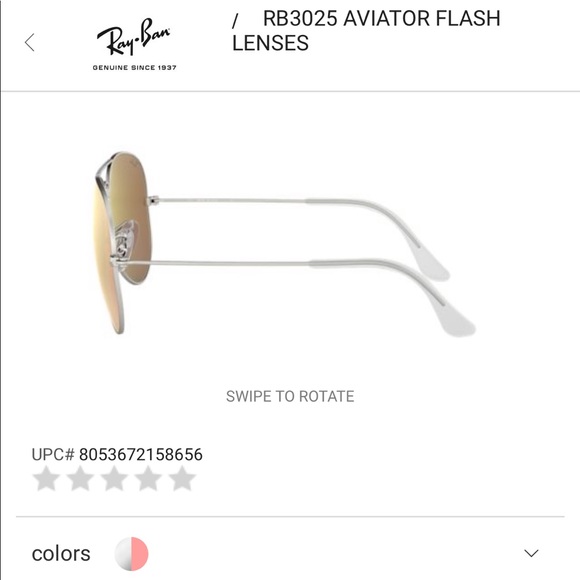 Ray Ban AVIATOR FLASH LENSES silver copper Flash - Picture 5 of 8
